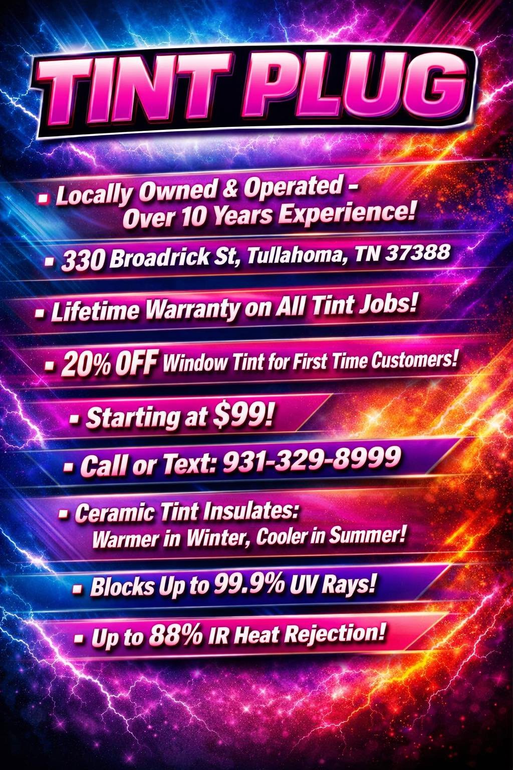 Ceramic tint close-up